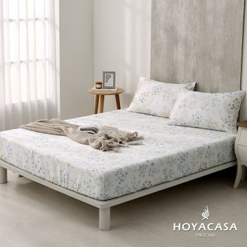 HOYACASA-雙人60支天絲織棉枕套床包組-霧花庭
