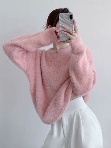 親膚水貂毛毛衣-4色 393281