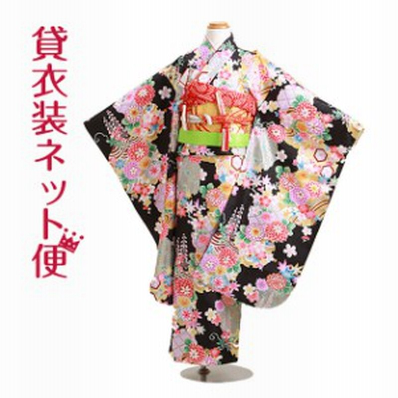 七五三着物セット 7歳 5歳 女の子 紫式部 黒色 花 509 送料無料 通販 Lineポイント最大1 0 Get Lineショッピング