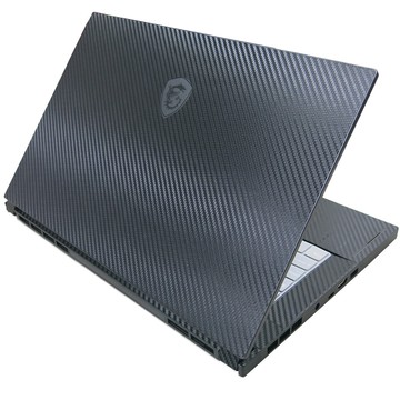 【Ezstick】MSI 微星 GS66 12UGS 12UHS 筆電機身貼｜黑色卡夢紋｜上蓋+鍵盤週圍+底部貼