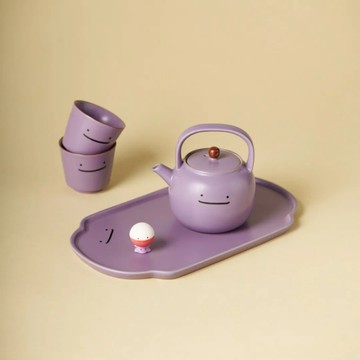 百變陶瓷茶具套組💜紫色動漫造型 可愛療癒 茶壺 茶杯 茶盤全套 居家辦公泡茶 功夫茶器 創意實用 桌面擺件 耐高溫