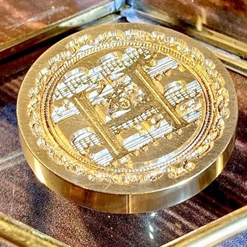 火漆印章頭 字母 H 音樂 樂器 樂譜