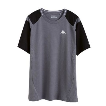 KAPPA義大利 時尚舒適型男KOOL DRY吸濕排汗衫 黑 新中灰 白A072-0540-7