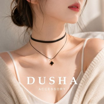客製化鏈長🇹🇼台灣手工製作 頸鏈 麂皮雙層菱形金 - BEMYLOVE & DUSHA