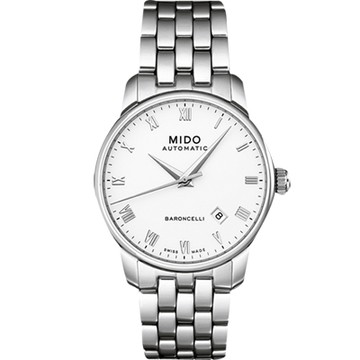 MIDO 美度 官方授權 Baroncelli 復刻羅馬機械錶 1212購物節 送禮推薦-38mm M86004261