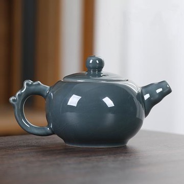 瓏青窯茶壺可養開片陶瓷泡茶壺家用禪翼紋功夫茶具單壺中式泡茶器
