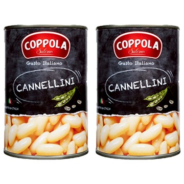 COPPOLA 柯波拉 義大利天然白腰豆  富含蛋白質、碳水化合物、纖維素及耐久性澱粉質  400g  2罐
