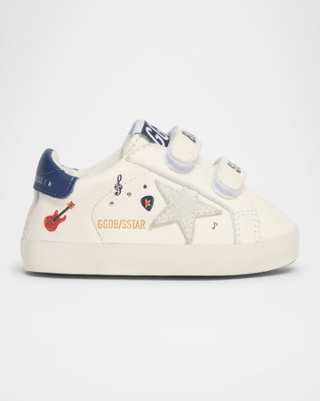 Boy's School Leather Low Top Sneakers, Baby