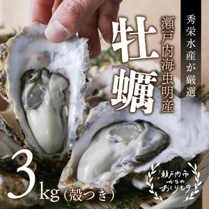 ふるさと納税 秀栄水産　瀬戸内の 牡蠣 （殻つき 約3kg） 海の幸 海のミルク 海鮮 貝 岡山県 瀬戸内市 虫明湾 岡山県瀬戸内市