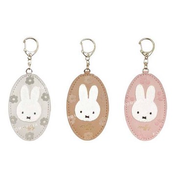 小禮堂 Miffy 米飛兔 皮質鑰匙圈 (花朵款)