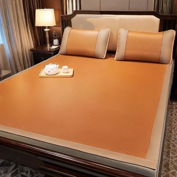 雙面藤席涼感不粘膩冰藤席涼席冰絲席夏季折疊草席抖音爆款可代發