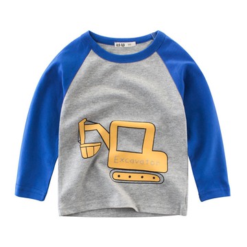 27KIDS - 純棉長袖上衣-藍色怪手