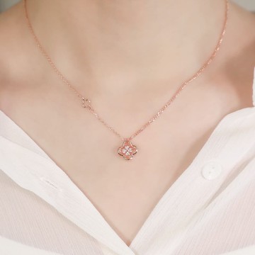 新春幸運四葉草跳動項鏈 (玫瑰金)