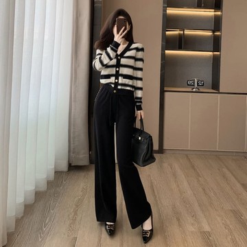 小香風復古條紋套裝