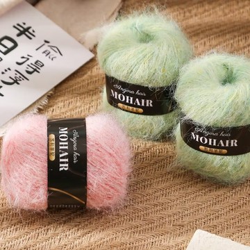 馬海毛 多色羊駝馬海毛 漸變段染馬海毛 手工編織寶寶毛線披肩毯子毛線團