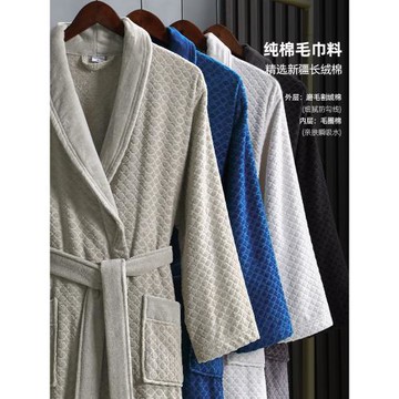 五星級酒店純棉浴袍吸水睡袍女洗澡浴衣男成人四季通用2025情侶款