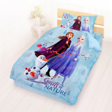享夢城堡 單人床包雙人涼被三件組-冰雪奇緣FROZEN迪士尼 秋日之森-藍