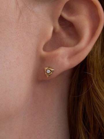 14k Volume Rose Stud Earrings