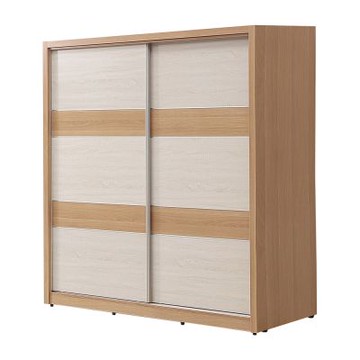 唯熙傢俱-喬莉原木雙色6尺滑門衣櫃