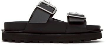 Jil Sander 黑色针扣凉鞋