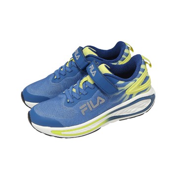 慢跑鞋 J410A 中大童鞋 藍 黃 魔鬼氈 緩震 斐樂 3J410A398