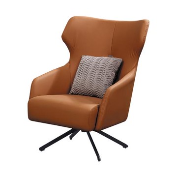 Boden-曼達工業風皮革旋轉休閒單人椅/扶手餐椅/商務洽談椅/房間椅(兩色可選)