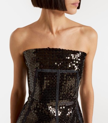 Rick Owens Sequined denim bustier top