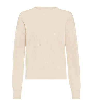 Brunello Cucinelli Cotton Ribbed Monili-Trim Sweater
