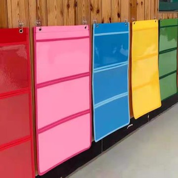 A3幼兒園作品展示袋兒童美術畫畫繪畫透明收納掛袋墻掛式畫袋8k