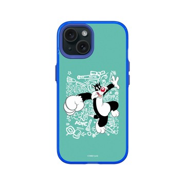 iPhone 15 Clear 激光藍 - 樂一通 Looney Tunes - 亂花系列-傻大貓
