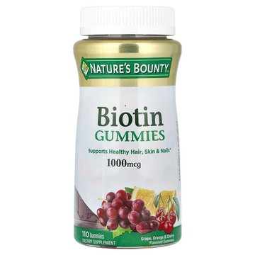Nature's Bounty, 生物維生素軟糖，葡萄、柳丁和櫻桃味，1000 微克，110 粒