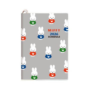【震撼精品百貨】2026年掛曆/年曆/手帳~米菲兔/米飛兔_Miffy 2026 B6年曆手帳本-灰側站滿版*05409