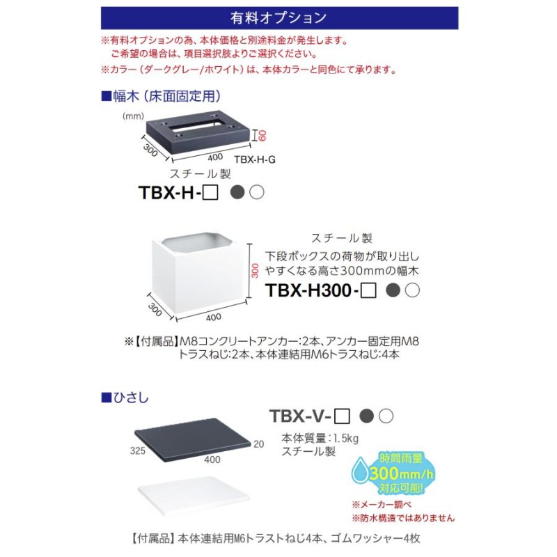 クーポン付 標準扉 宅配ボックス TBX-F1SS-GG DAIKEN ダイケン 防滴