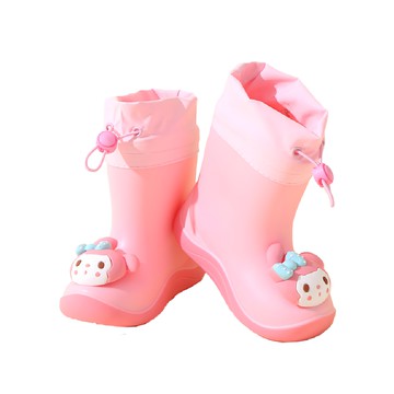 JAR 兒童款 立體卡通雨鞋 防滑鞋底 柔軟舒適 可拆內裡 防撞鞋頭  粉紅小兔  16-17