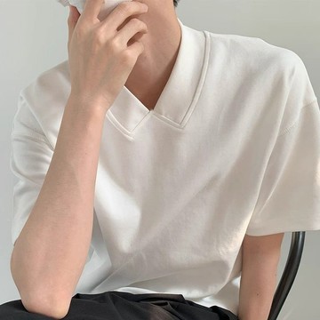 V領短袖t恤男士2026新款休閒透氣百搭短袖上衣潮2026年ins嘻哈潮