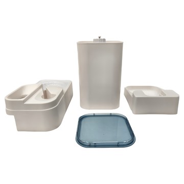 一體雙碗自動餵水器 乾濕分離 1.5升水桶 & 2斤糧桶 大角度滑梯 上方透明全透視窗口 全部可拆卸清理  1.21kg  綠色  1個