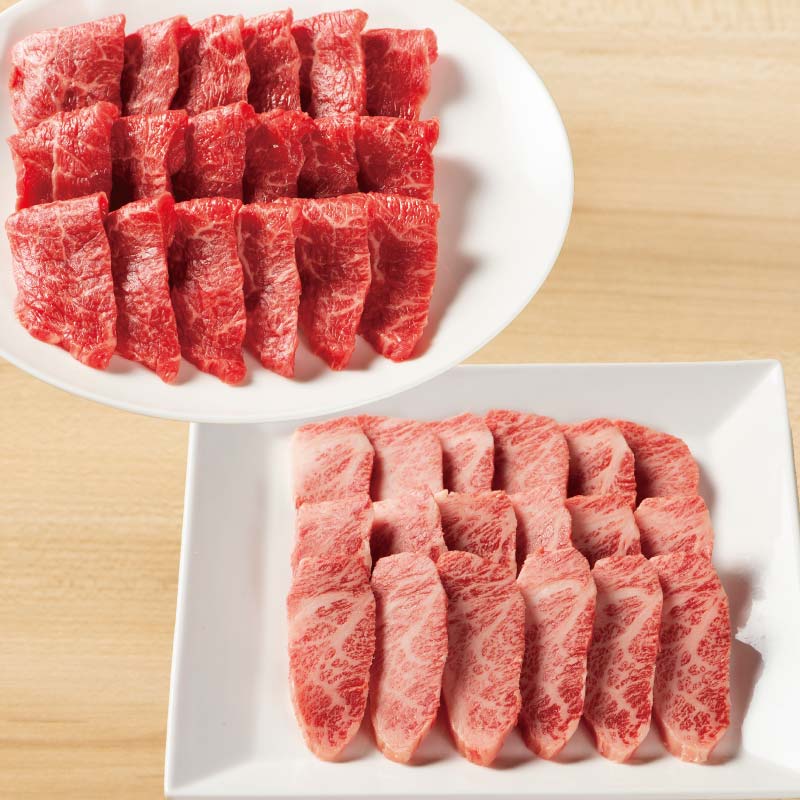 初回お試し肉・送料込み・絶品ふくなが牛 交雑種(F1)カルビ＆鹿児島黒牛 黒毛和牛 A4 A5等級こだわりの赤身焼肉 300g(150g×2種) トレー仕様