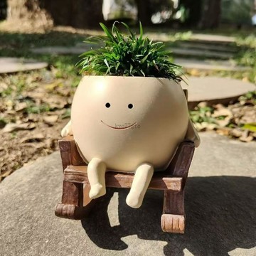【隔曰到貨】花盆 盆器 多肉盆器 多肉花盆 多肉盆栽 多肉送禮 可愛心情花盆 搖椅花盆