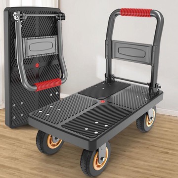 手推車  拉貨車 平板車 拖板車 拉貨車 鐵管平板車 折疊靜音搬運車 小拖車 手拉車