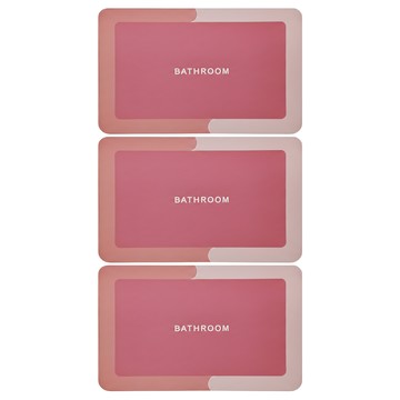 矽藻土軟地墊 快速吸水 防滑 柔軟可折疊  50 x 30cm  淺粉色  1組