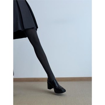 軟羊皮法式黑色高跟樂福鞋女2026新款英倫風真皮一腳蹬厚底單鞋子