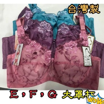 『A&J』3320 D、E、F、G罩杯（有到48號唷看內文❗️）大罩杯 ▪️大尺碼▪️ 台灣製MIT（薄款刺繡蕾絲內衣）