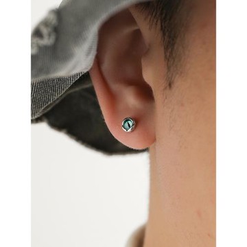 YiJian s925純銀耳釘男生單只不規則設計學生耳環女百搭設計ins