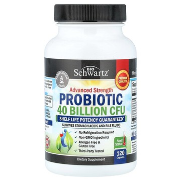 BioSchwartz, 優效益生菌，400 億 CFU，120 粒膠囊（每粒膠囊 200 億 CFU）