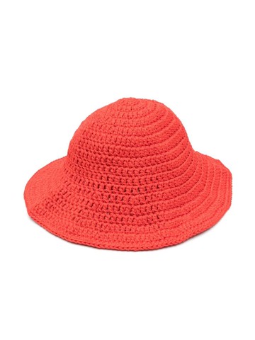 Alanui Kids - crochet-knit organic cotton hat - kids - Cotton - One Size - Red