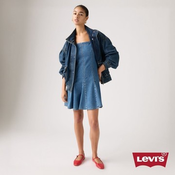 Levi's® 牛仔細肩帶洋裝 / 萊賽爾舒適面料 / 百褶裙擺 女生上衣 熱賣單品 005NY-0001