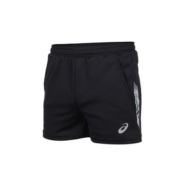 ASICS 男短版排球短褲- 運動 反光 亞瑟士 三分褲 針織 台灣製 K32045-90 黑銀