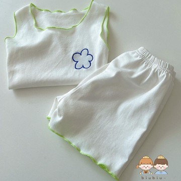 🎀biubiu童裝🎀夏季寶寶無袖背心T恤短褲兩件套薄款休閑家居服套裝小童睡衣