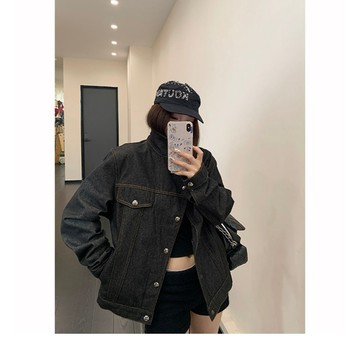 【RICECAKE & OISIS】美式重工 復古做舊 短款牛仔外套 高級感 百搭 夾克 女