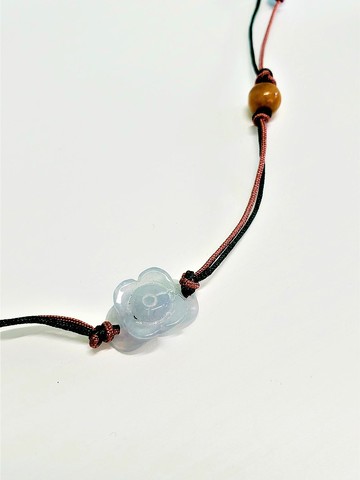 天然薰衣草色翡翠吊墜項鍊 (花卉主題) (附電子證書)